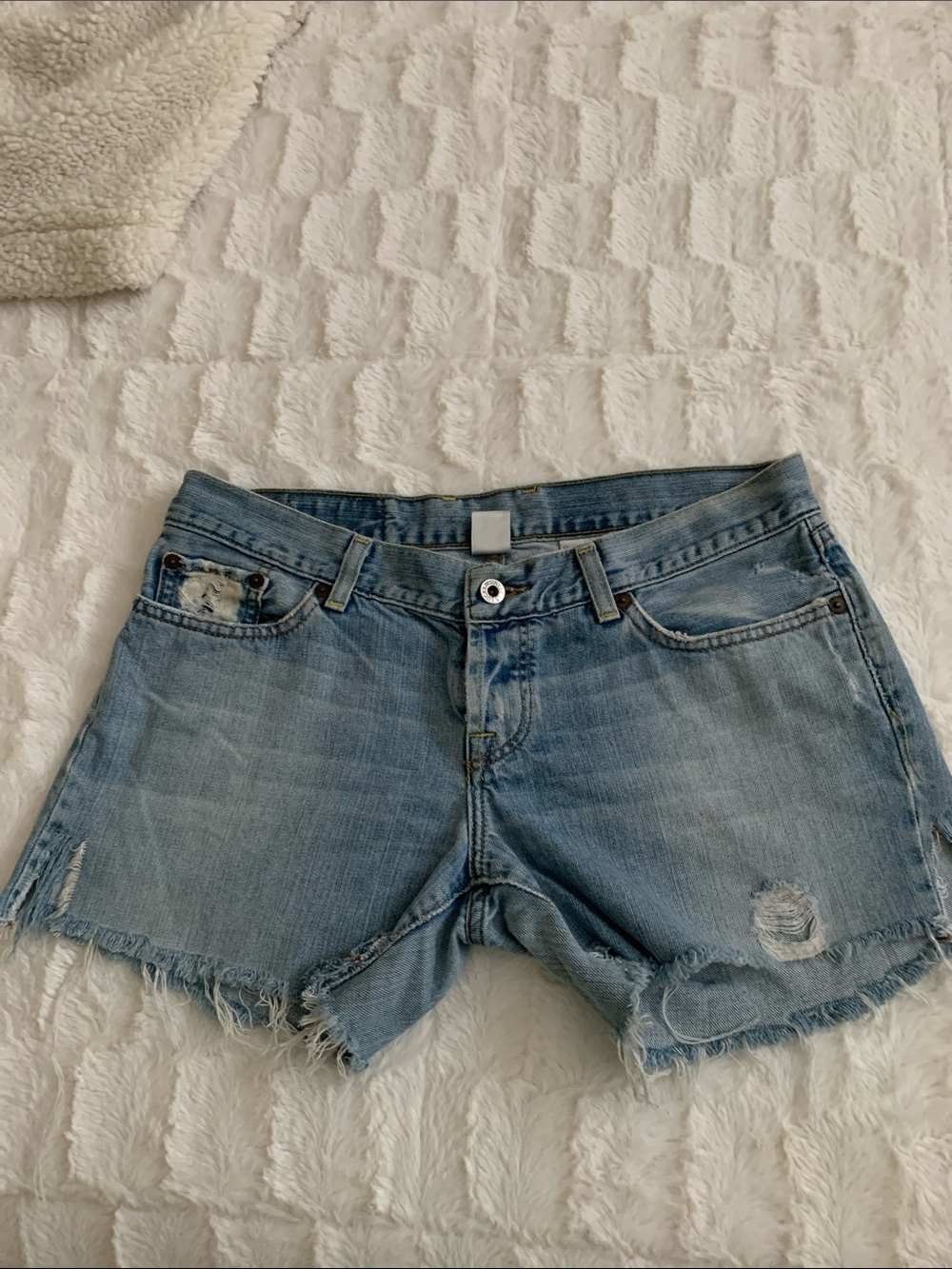 Lucky Brand Light Wash Ripped Denim Shorts